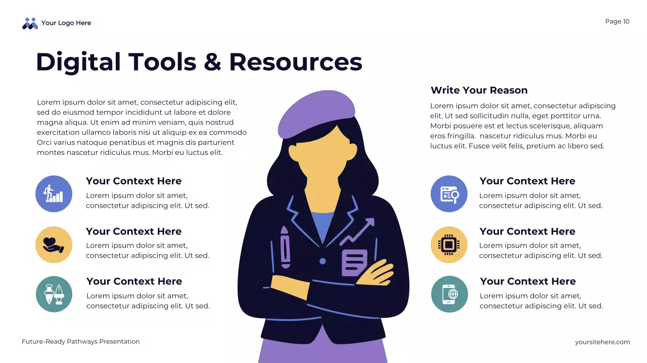 Apresentação geral dos caminhos prontos para o futuro em azul abstrato