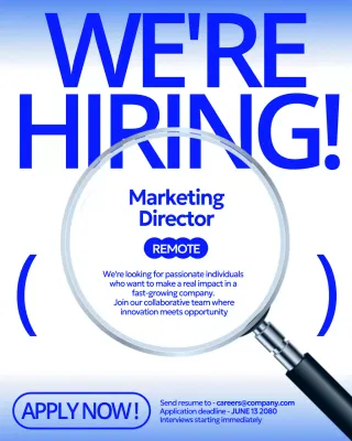 Blue Modern Recruitment Announcement Instagram Post