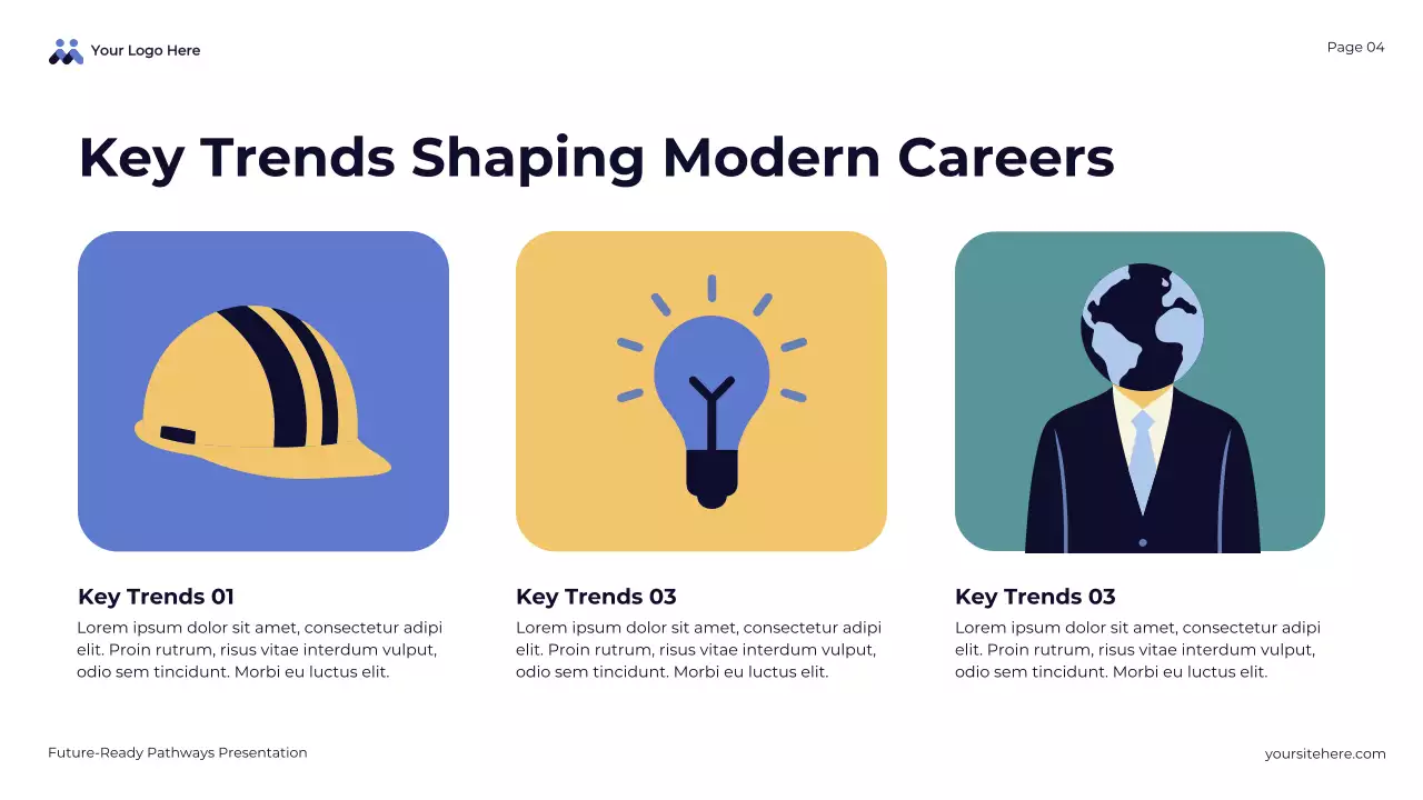 Apresentação geral dos caminhos prontos para o futuro em azul abstrato