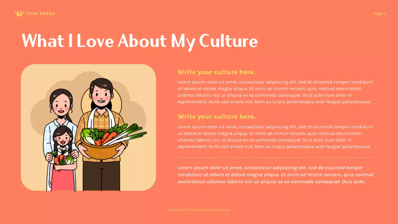 Orange Cute Family Culture and Traditions Presentation