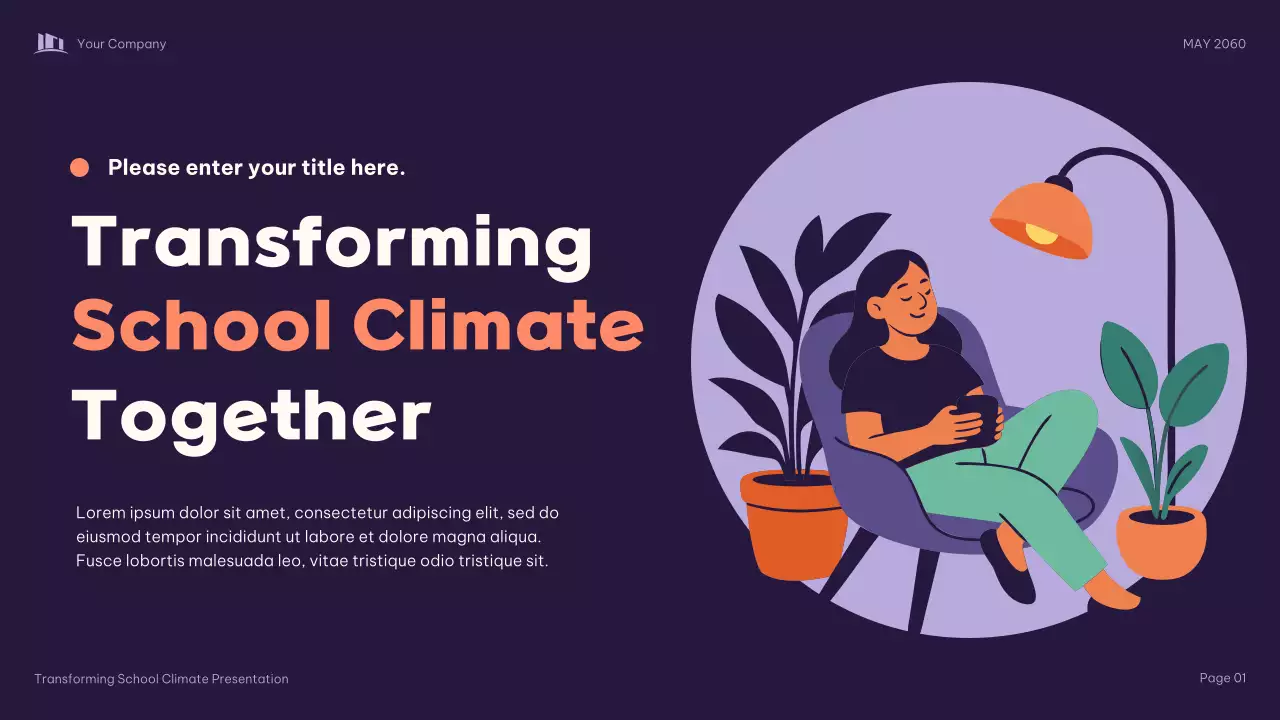 Purple Illustrative School Climate Transformation Presentation