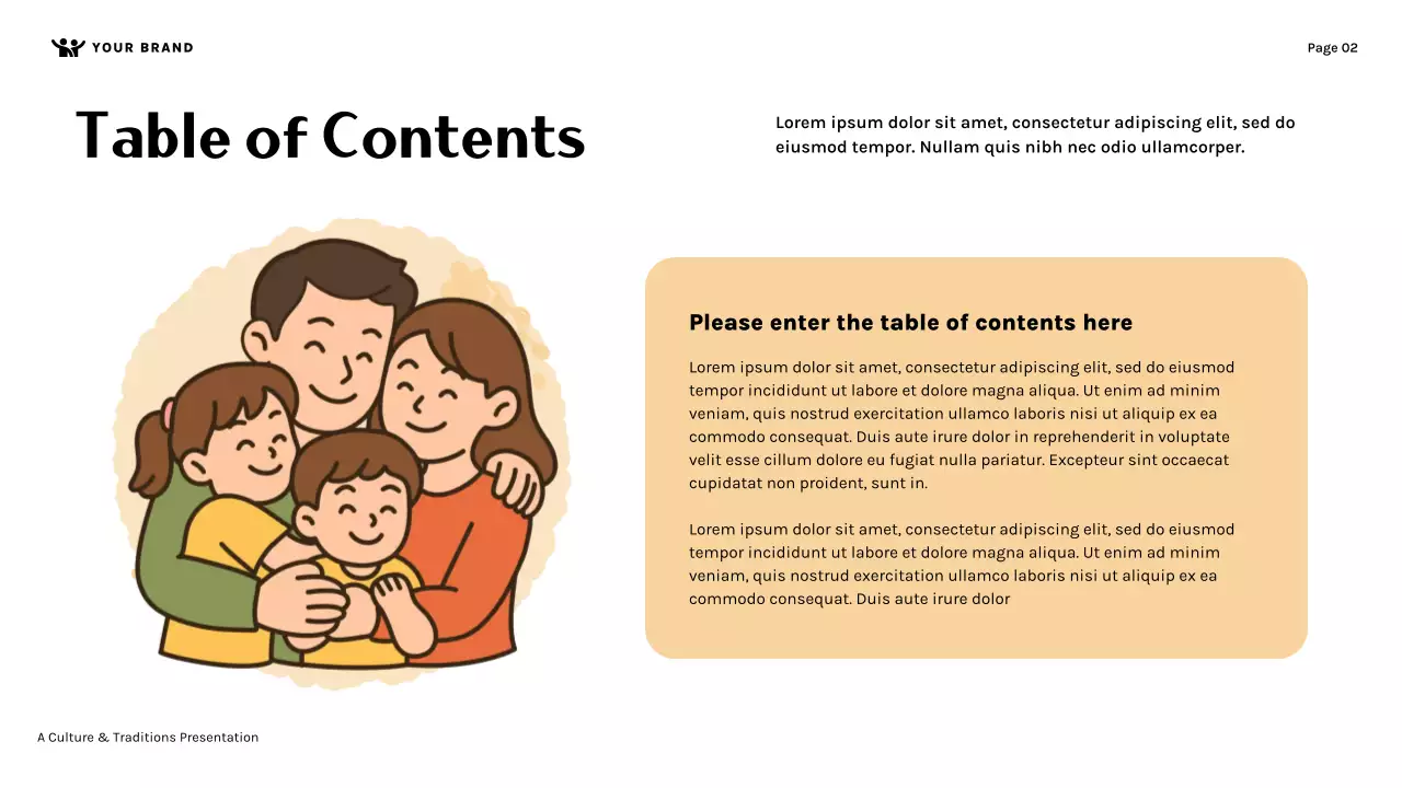 Orange Cute Family Culture and Traditions Presentation