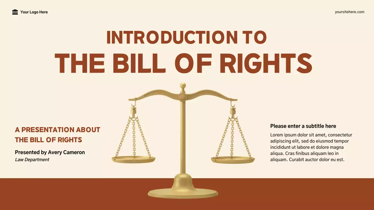 Beige and Brown Modern Bill of Rights Legal Lecture Presentation