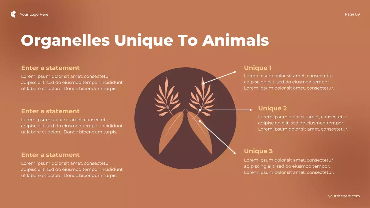 Brown and Pink Illustrative Cell in Action Plant vs Animal Presentation