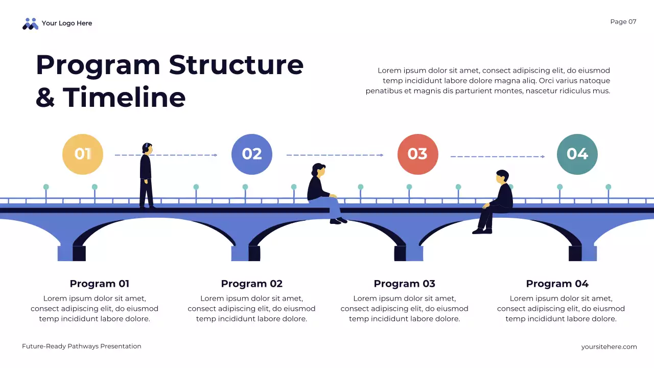 Apresentação geral dos caminhos prontos para o futuro em azul abstrato