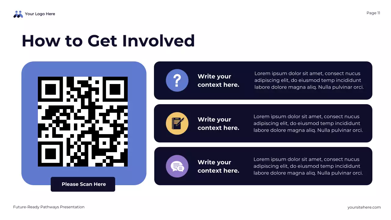 Apresentação geral dos caminhos prontos para o futuro em azul abstrato