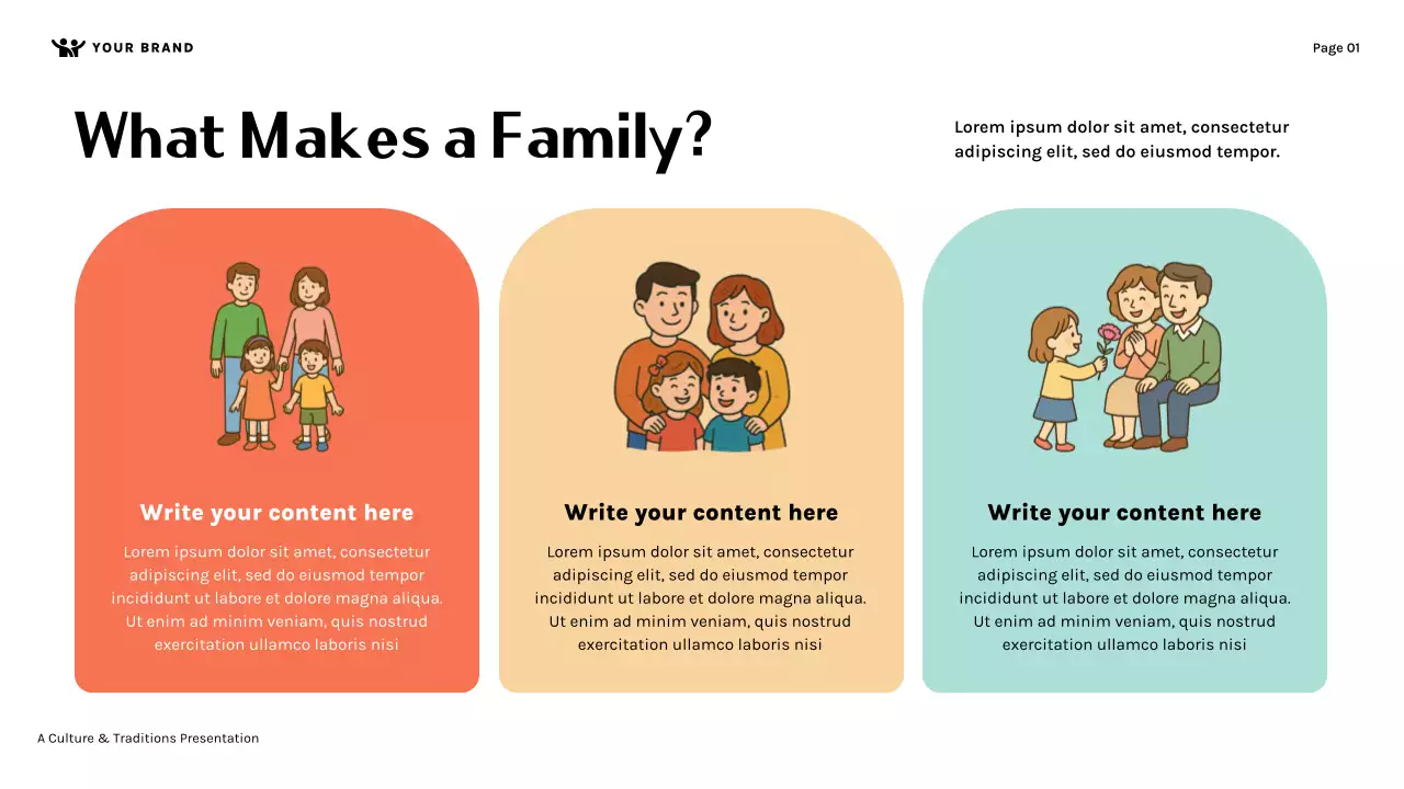 Orange Cute Family Culture and Traditions Presentation