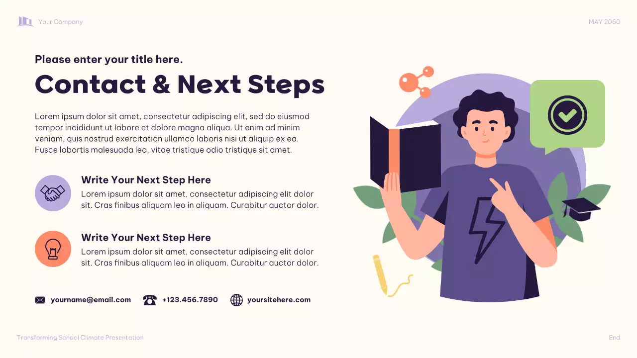 Purple Illustrative School Climate Transformation Presentation