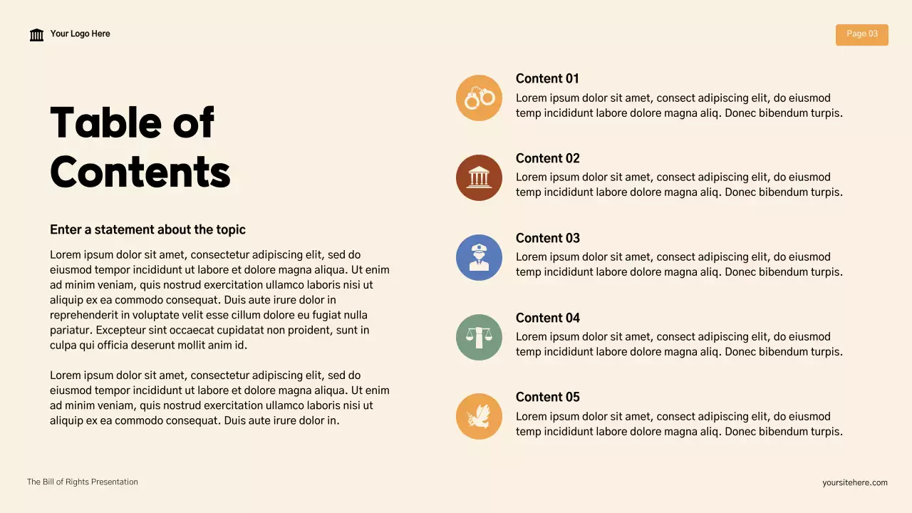 Presentasi Kuliah Hukum Piagam Hak Modern Beige dan Coklat