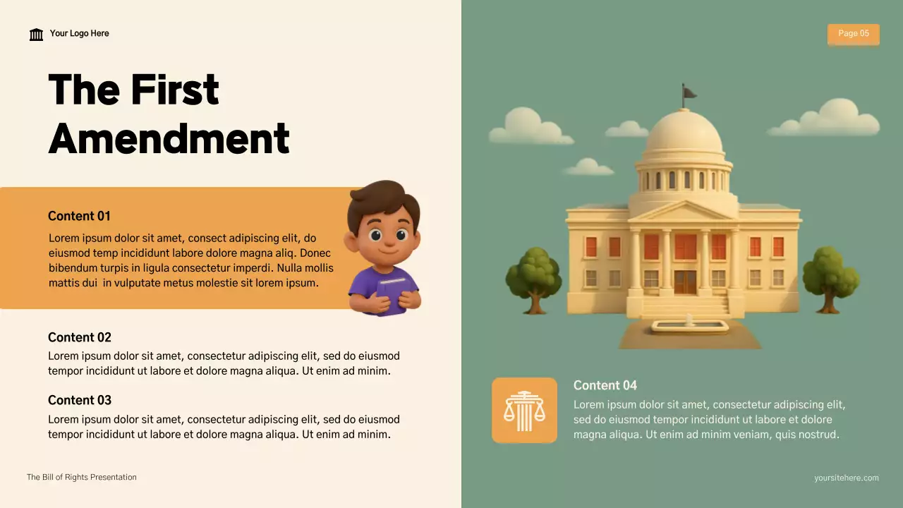 Presentasi Kuliah Hukum Piagam Hak Modern Beige dan Coklat