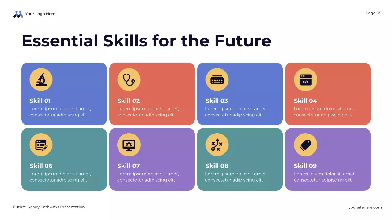 Apresentação geral dos caminhos prontos para o futuro em azul abstrato