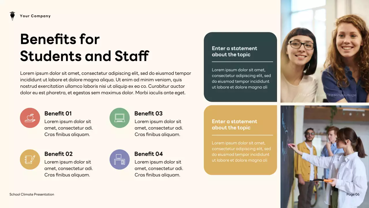 Brown and Green Modern School Climate Presentation