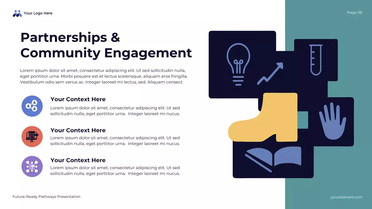 Apresentação geral dos caminhos prontos para o futuro em azul abstrato