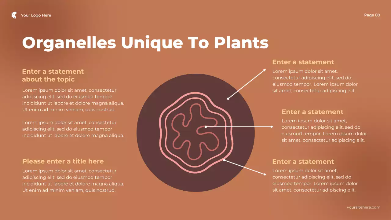 Brown and Pink Illustrative Cell in Action Plant vs Animal Presentation