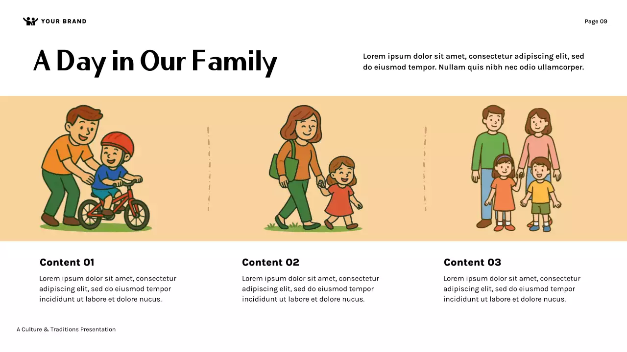 Orange Cute Family Culture and Traditions Presentation