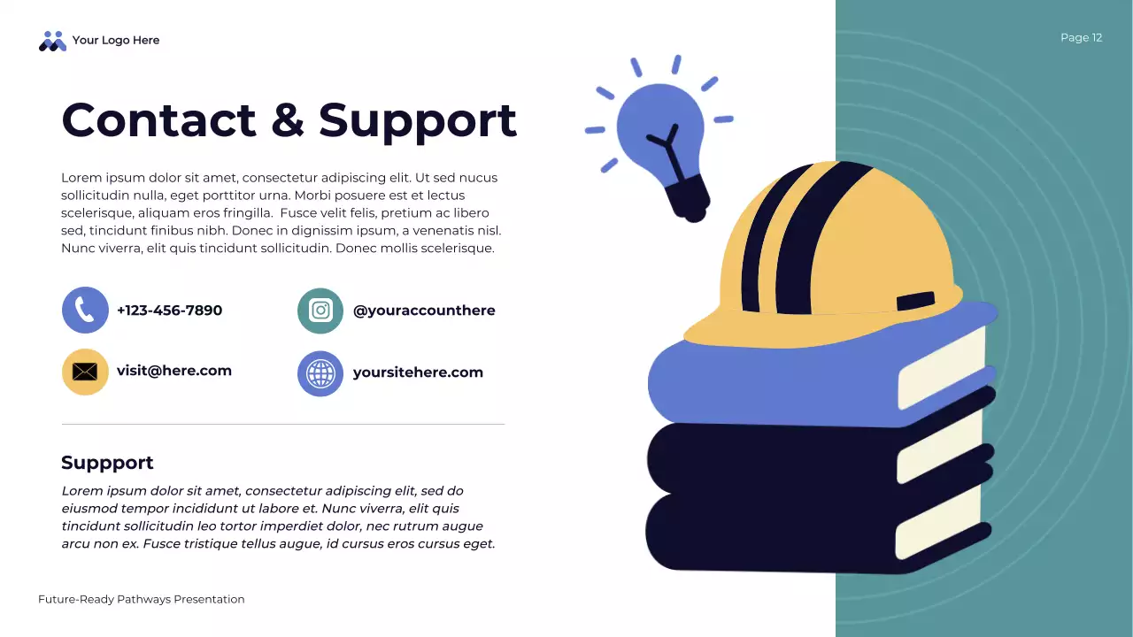 Apresentação geral dos caminhos prontos para o futuro em azul abstrato