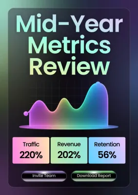 Rainbow Futuristic Style Business Report Poster