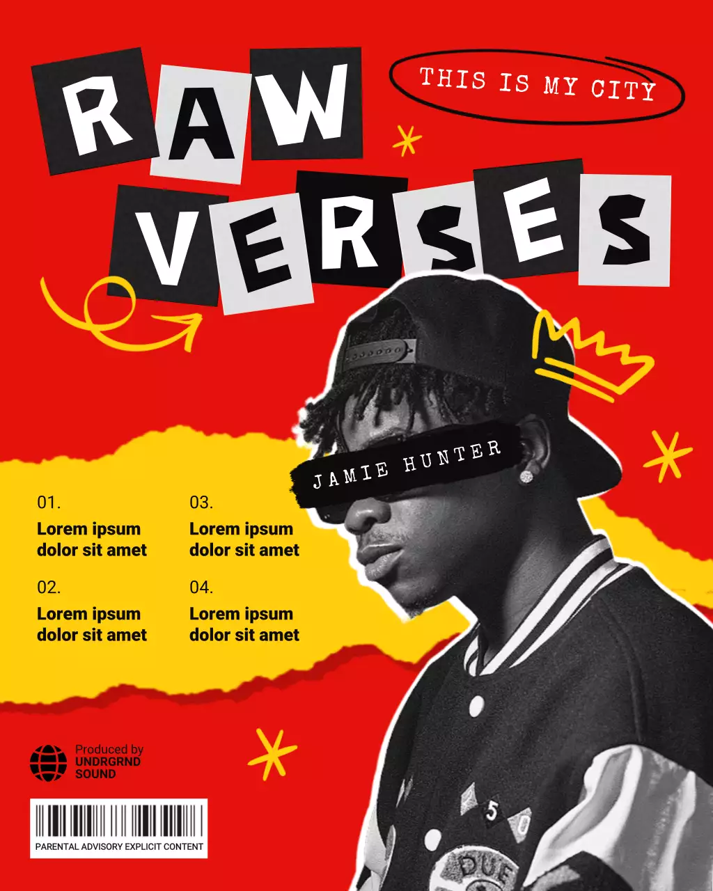 Red and Black Scrapbook Scribble Album Cover Instagram Post