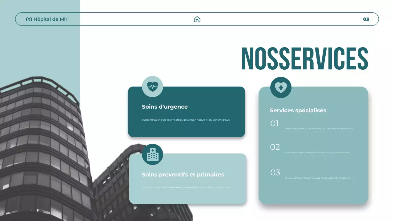 Présentation de promotion des soins de santé modernes Teal