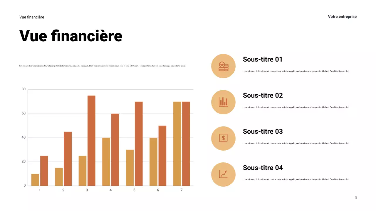 Présentation commerciale moderne de la marine