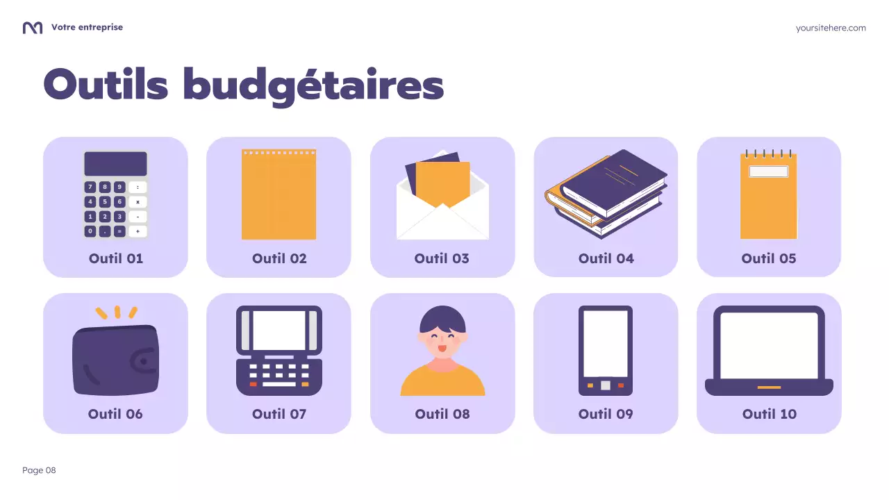 Présentation du cours de budgétisation Purple Cartoon