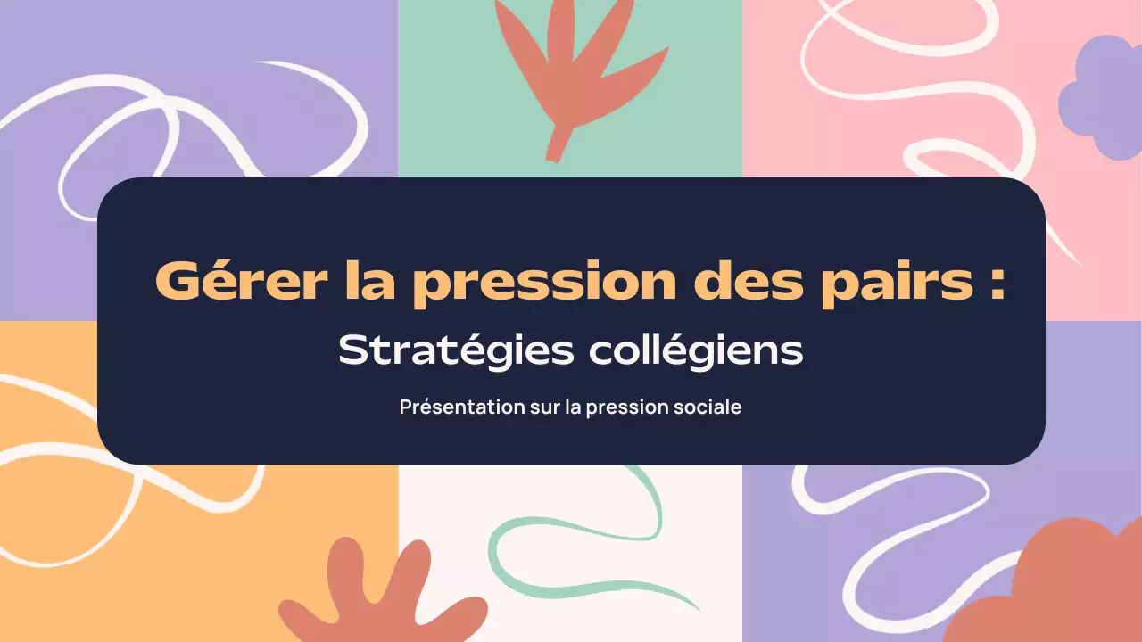 Présentation colorée et abstraite sur la pression des pairs