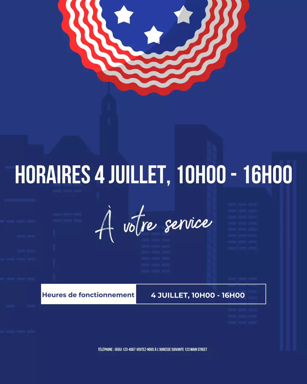 Annonce des fêtes patriotiques bleues sur les réseaux sociaux