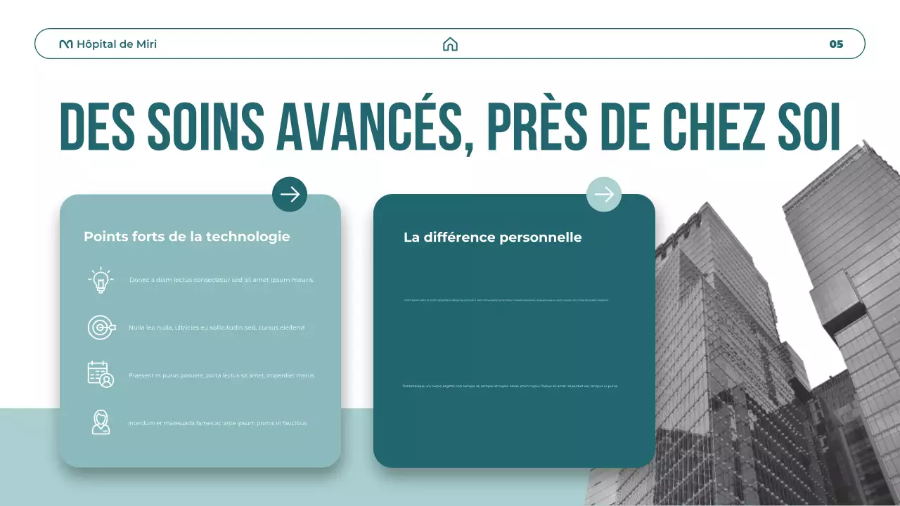 Présentation de promotion des soins de santé modernes Teal