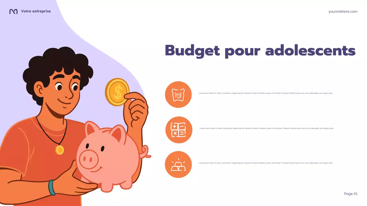 Présentation du cours de budgétisation Purple Cartoon