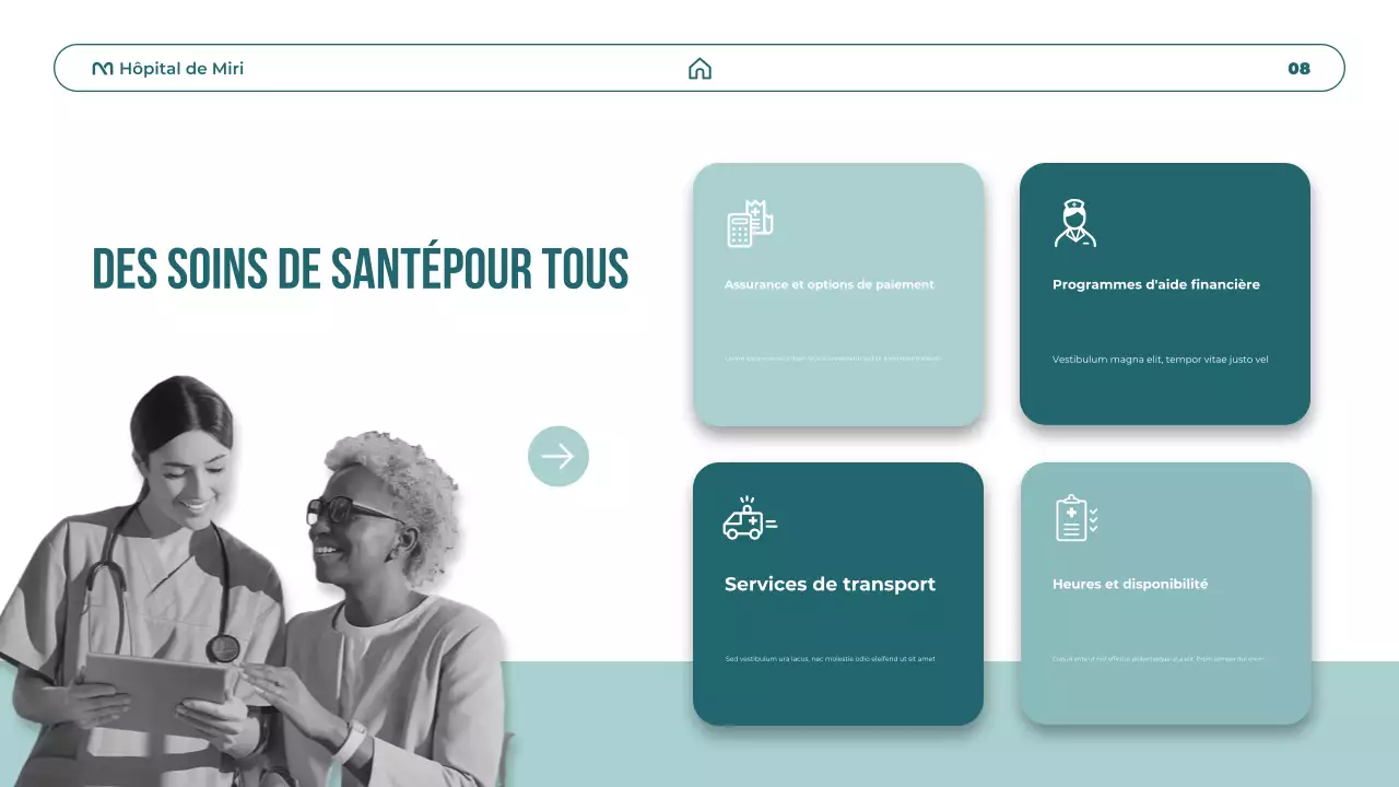 Présentation de promotion des soins de santé modernes Teal