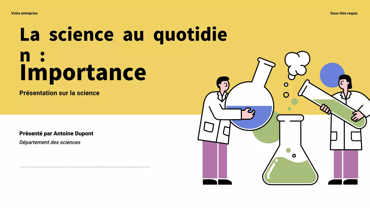Présentation de la science moderne jaune