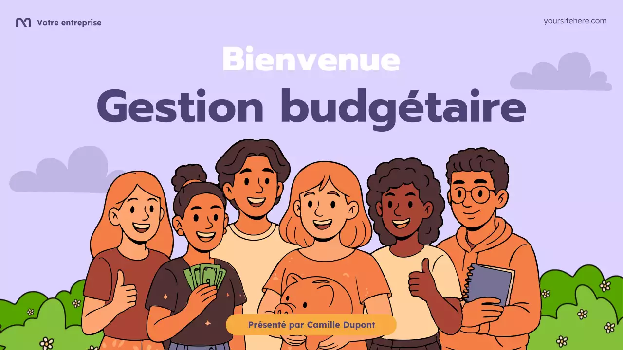 Présentation du cours de budgétisation Purple Cartoon
