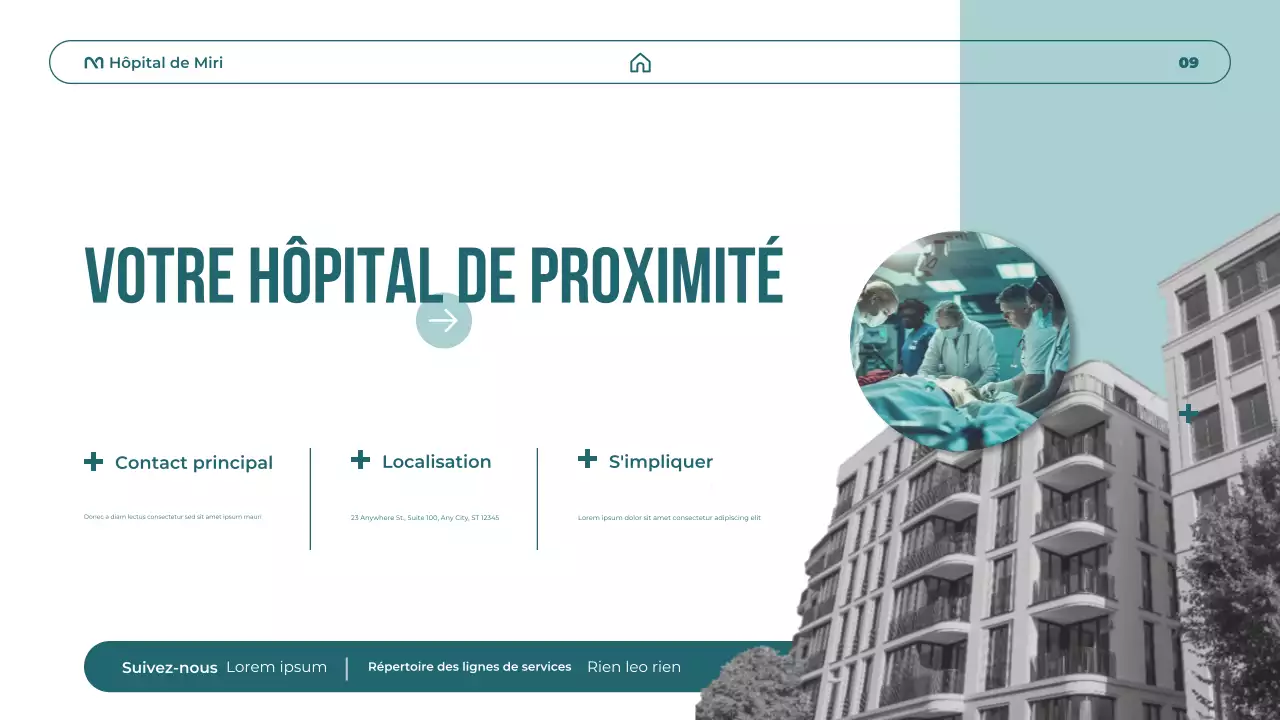 Présentation de promotion des soins de santé modernes Teal