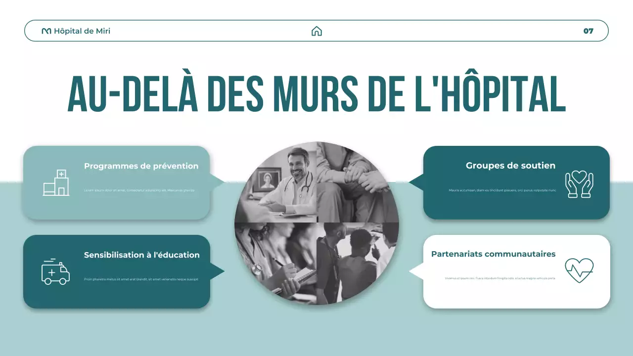 Présentation de promotion des soins de santé modernes Teal