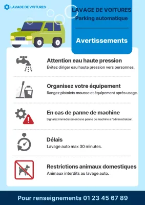 Guide simple et bleu pour le lavage de voiture