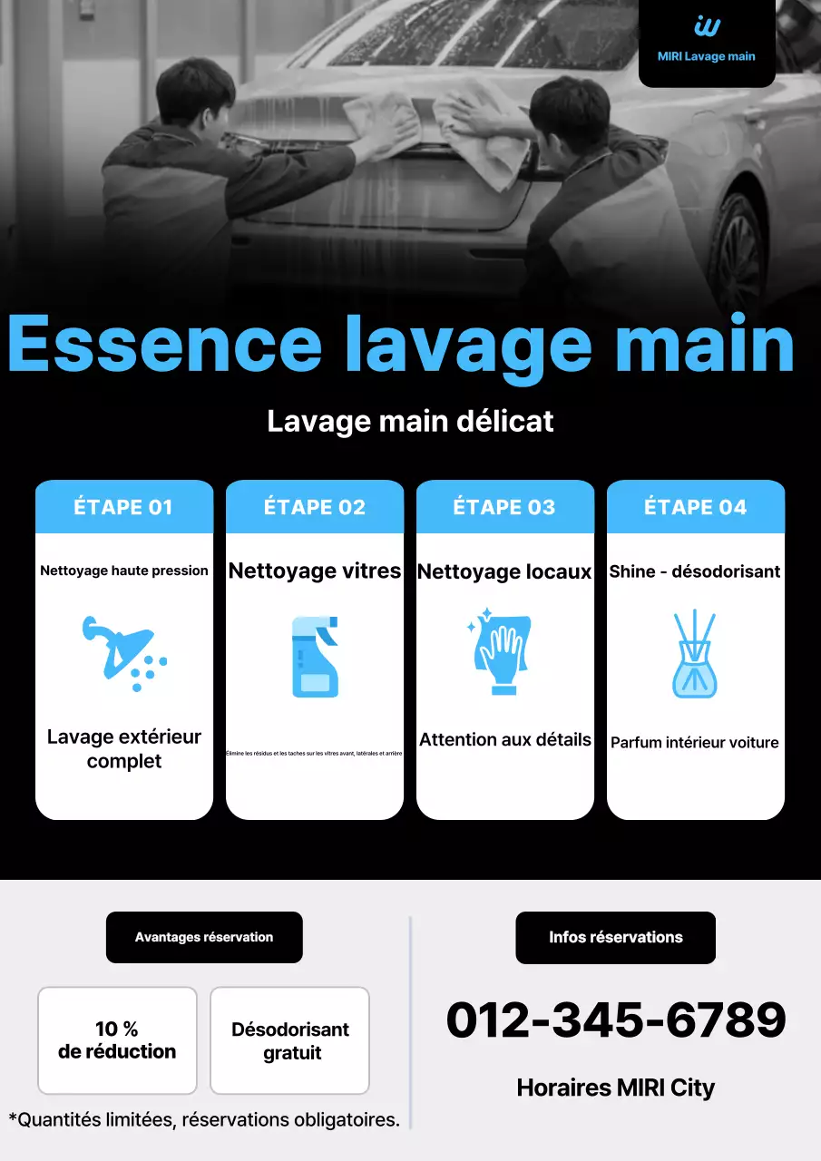 Publicité pour un lave-auto moderne et noir