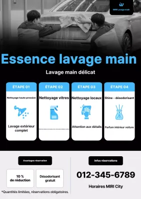 Publicité pour un lave-auto moderne et noir