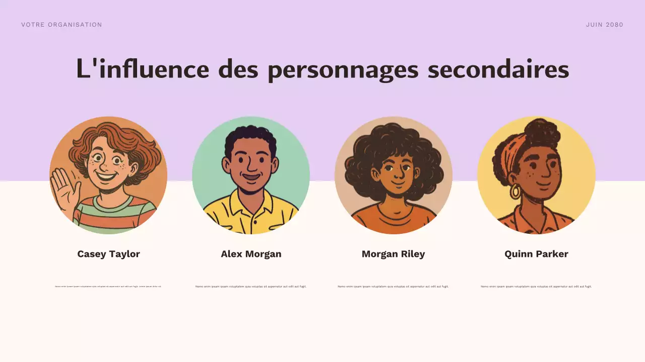 Présentation du cours sur les personnages esthétiques violets
