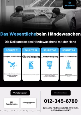 Schwarze moderne Autowaschwerbung