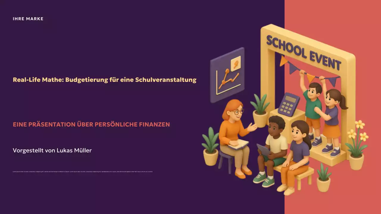 Lila Moderne Finanzpräsentation