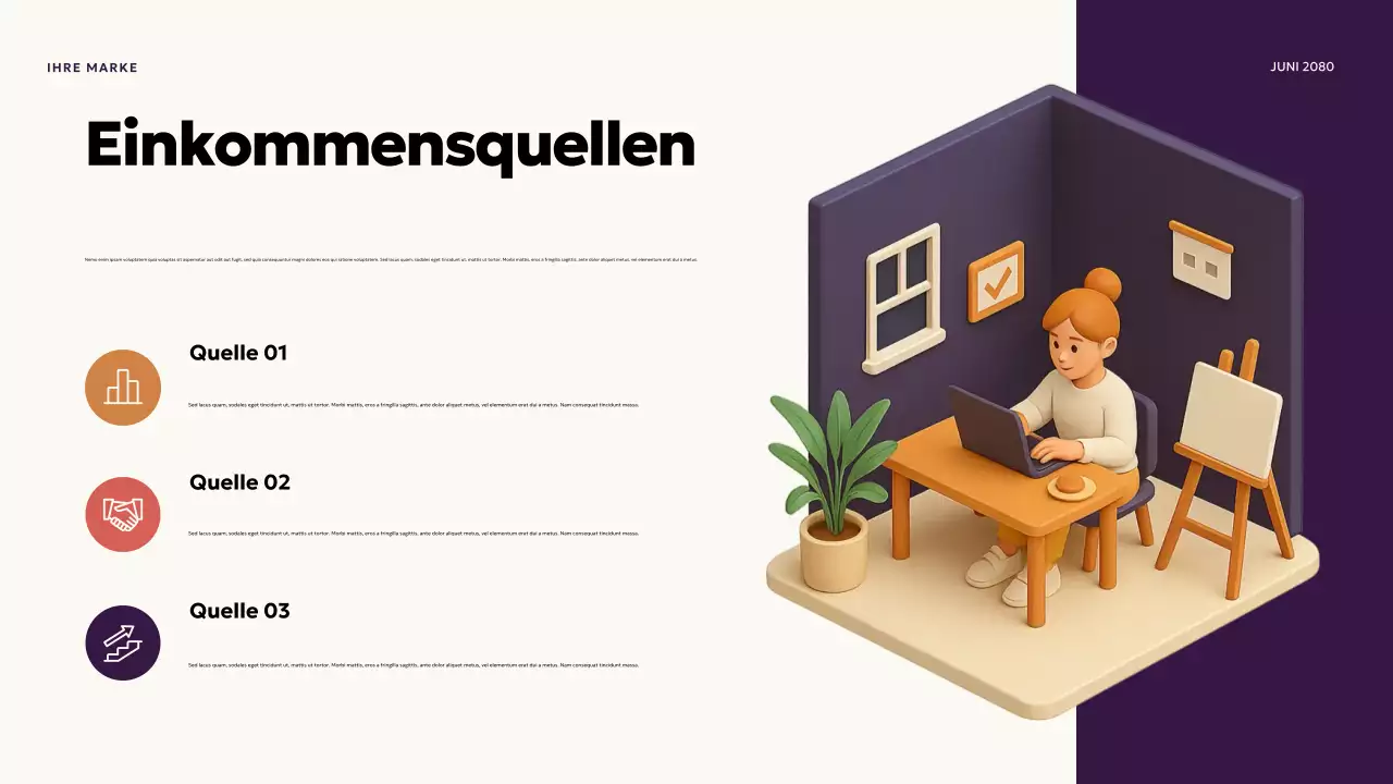 Lila Moderne Finanzpräsentation