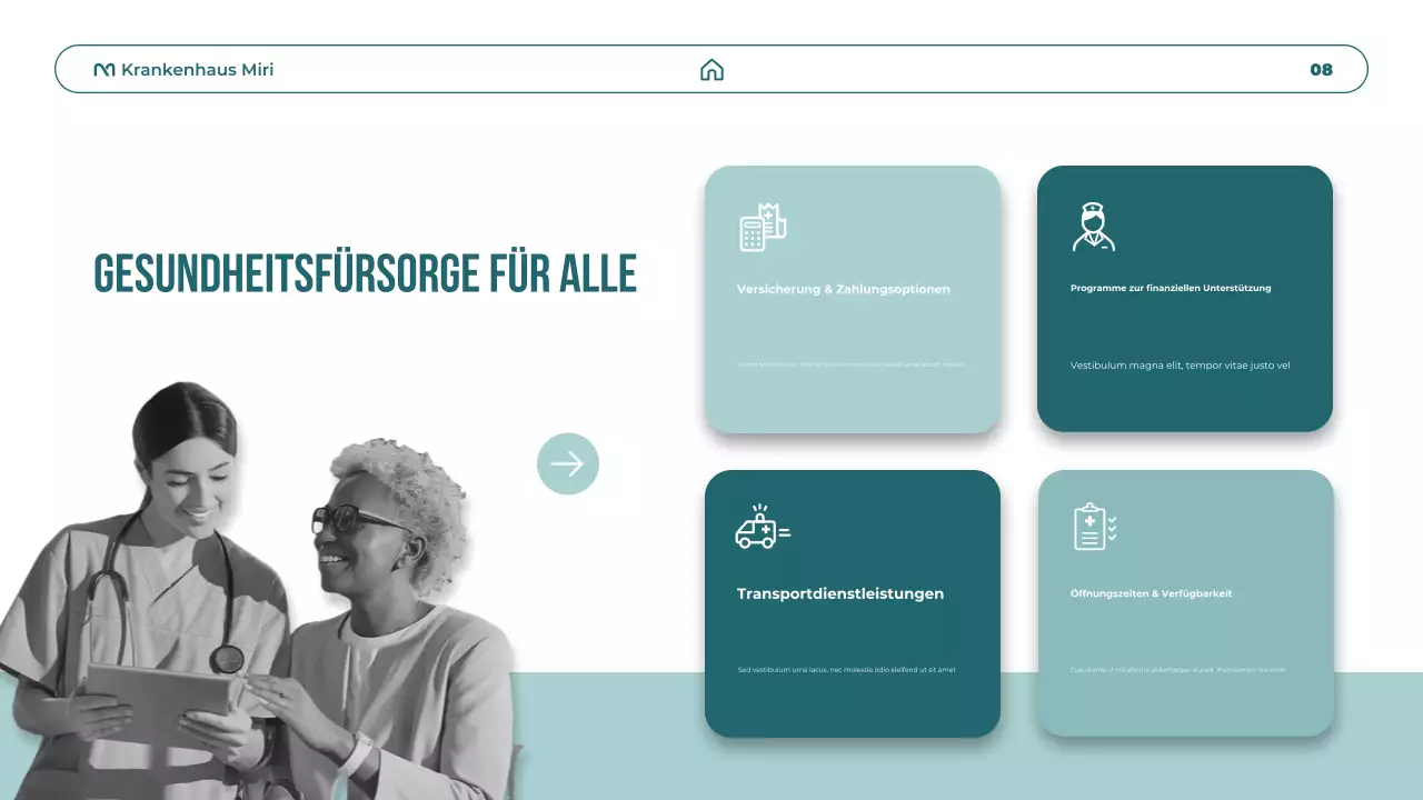 Blaugrüne Präsentation zur modernen Gesundheitsförderung