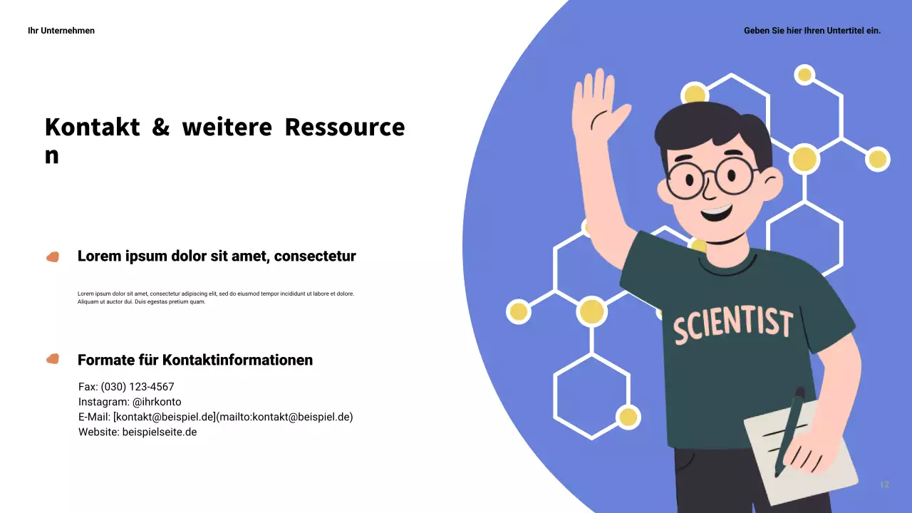 Gelbe moderne Wissenschaftspräsentation