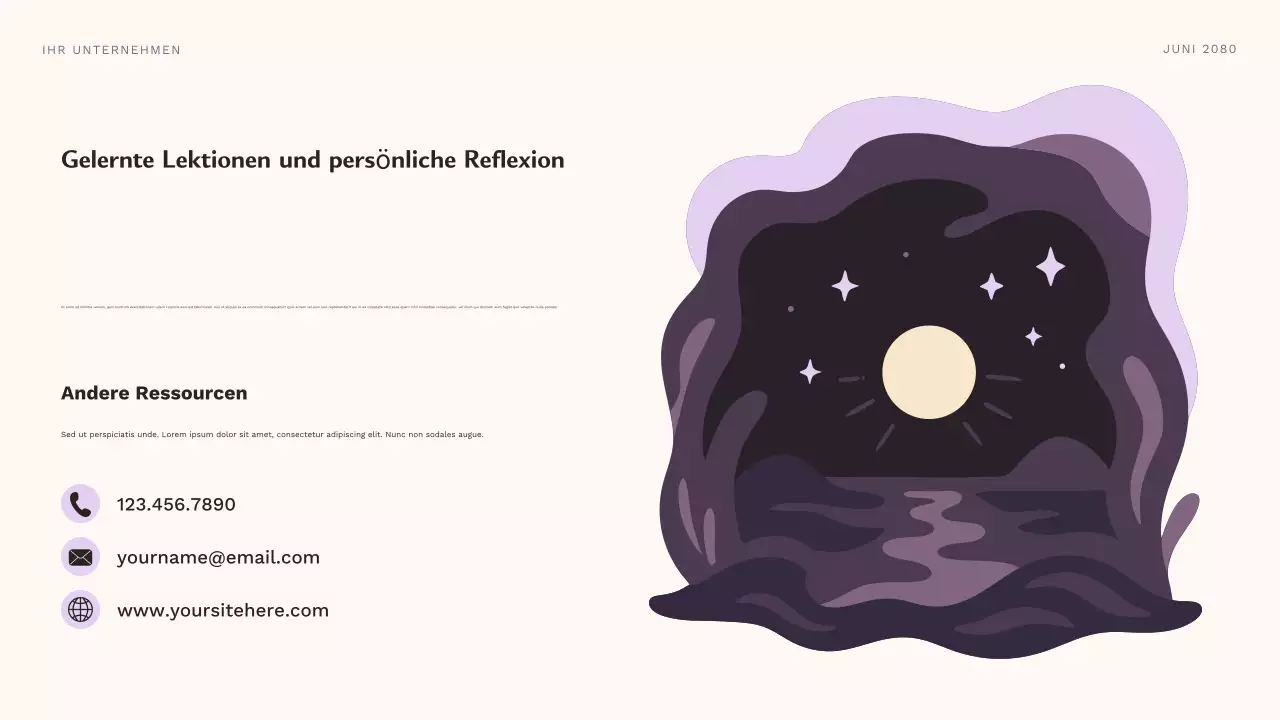 Lila Ästhetik Charakter Kurs Präsentation