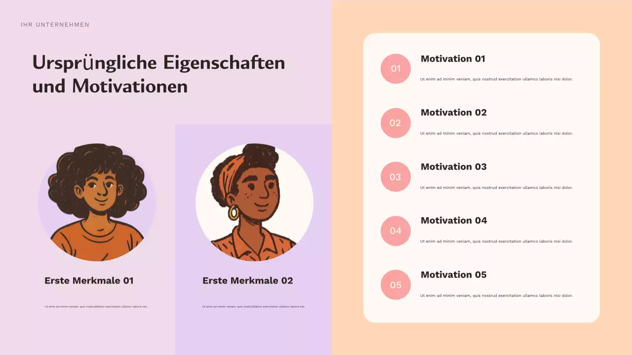 Lila Ästhetik Charakter Kurs Präsentation