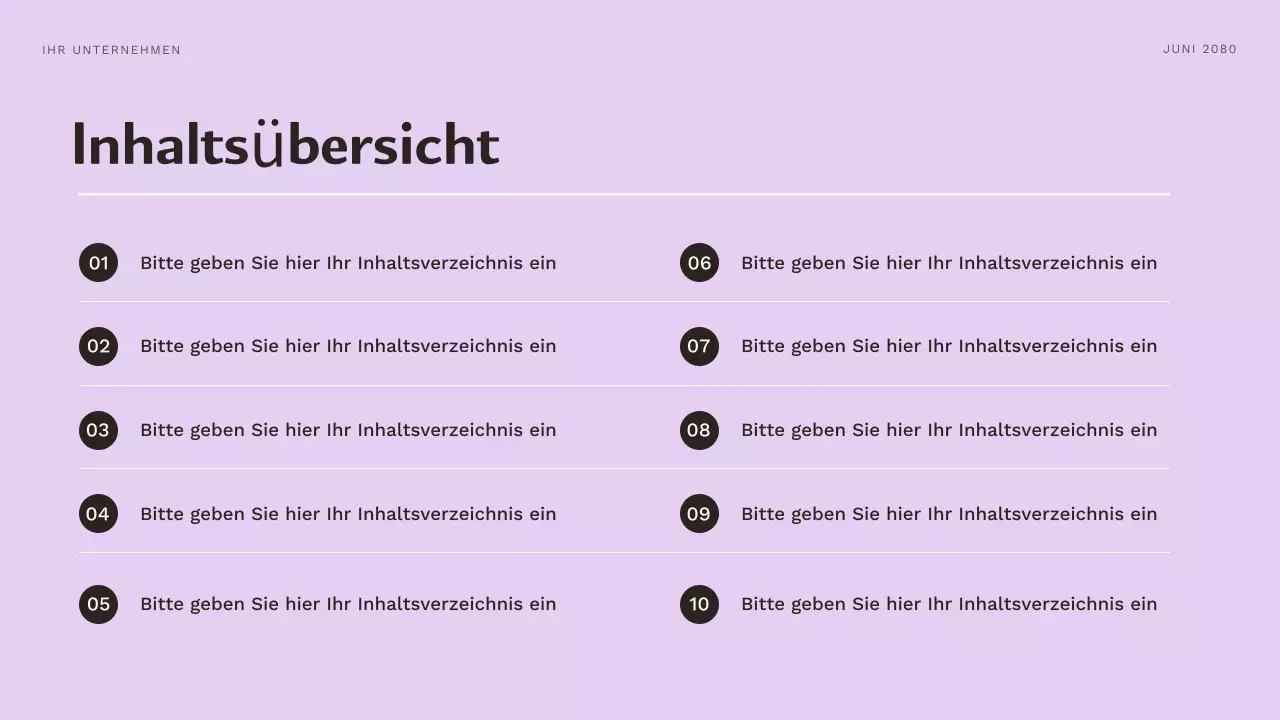 Lila Ästhetik Charakter Kurs Präsentation