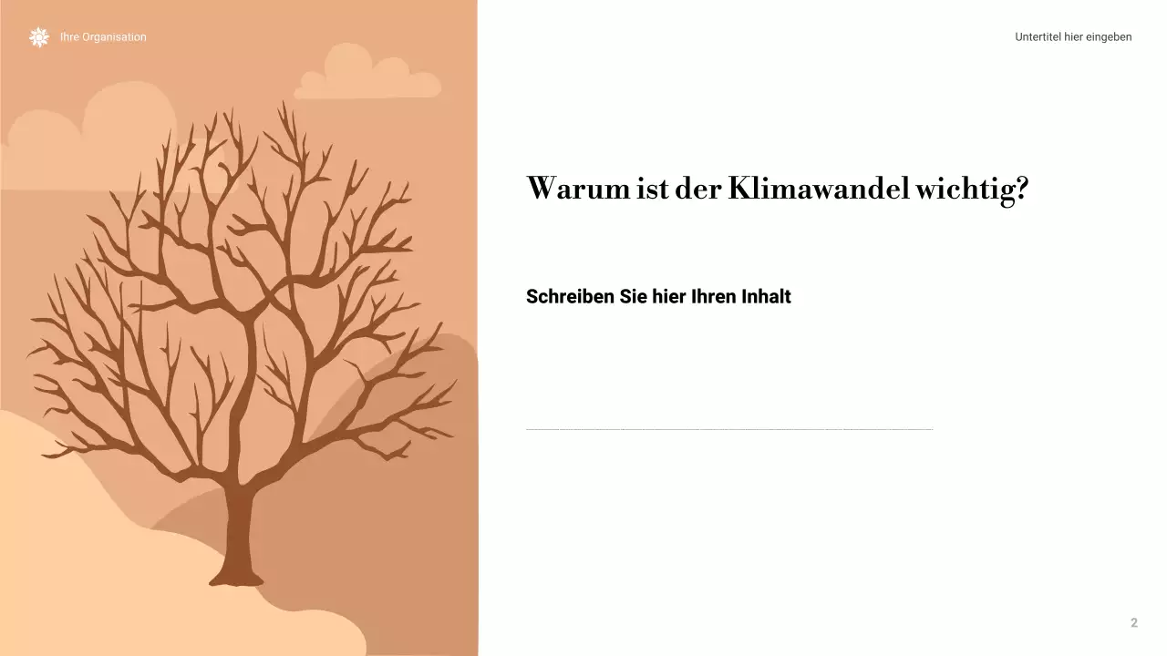 Orange Minimale Klimawandel-Präsentation