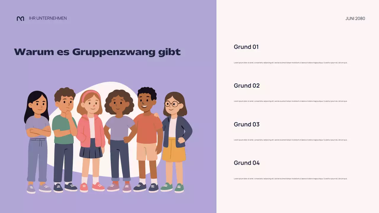 Farbenfrohe abstrakte Vorlesung zum Thema Gruppenzwang Präsentation