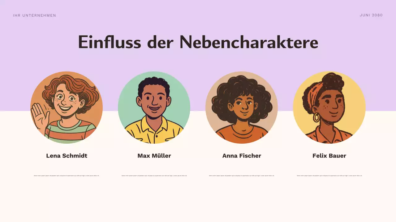 Lila Ästhetik Charakter Kurs Präsentation