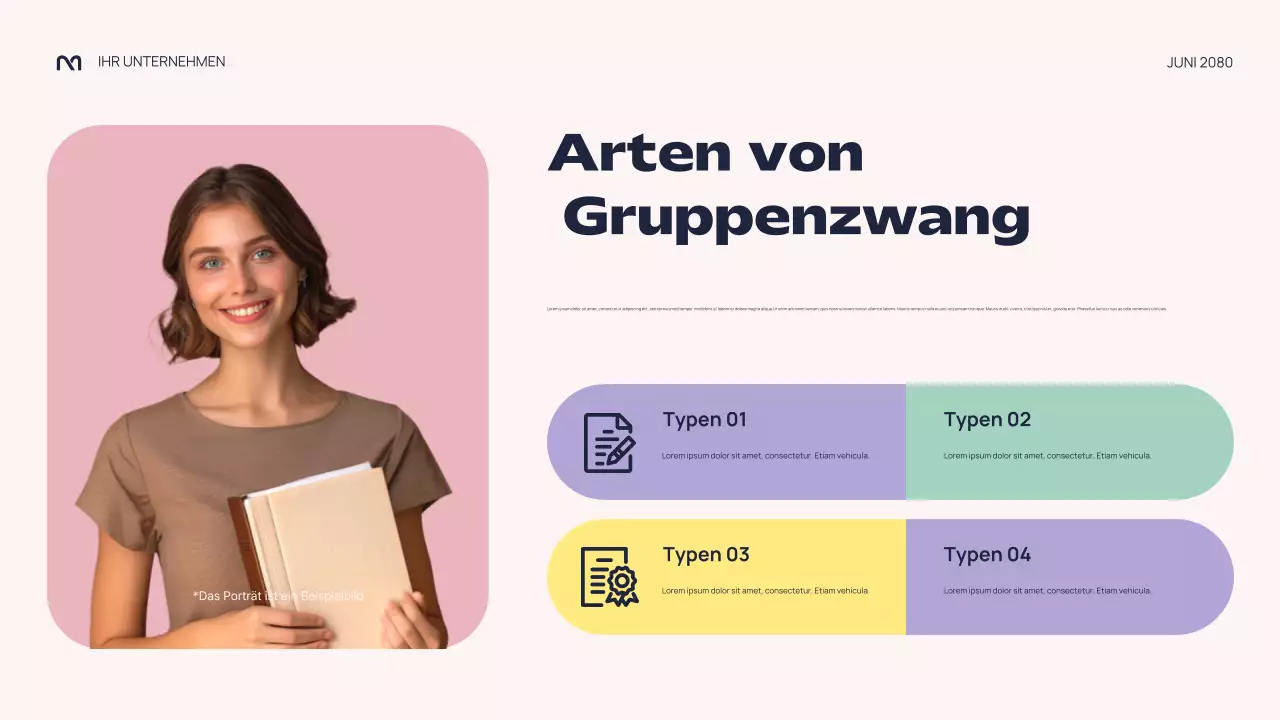 Farbenfrohe abstrakte Vorlesung zum Thema Gruppenzwang Präsentation